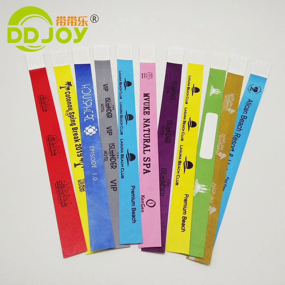 Bracelets D'Identification Tyvek Personnalisables - 50 Pièces - Événements, Fêtes, Boîtes De Nuit