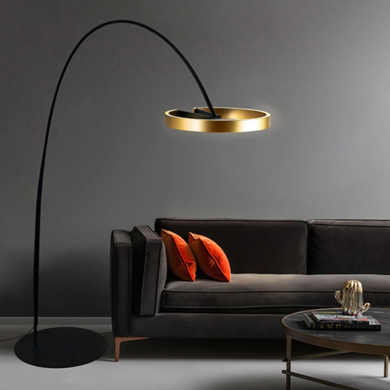 Postmodern living room floor lamp next to the sofa Nordic creative villa vertical fishing floor lamp