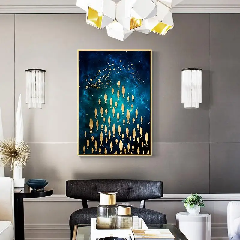 

Decoration Picture Living Room Golden Fish Butterfly Bird Wall Art Canvas Painting Modern Home Decor Posters and Prints