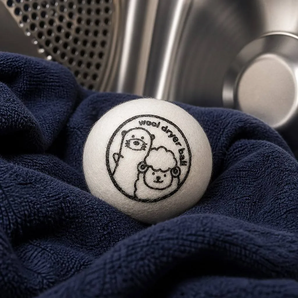 Custom printed wool dryer balls with logo - 100% New Zealand wool