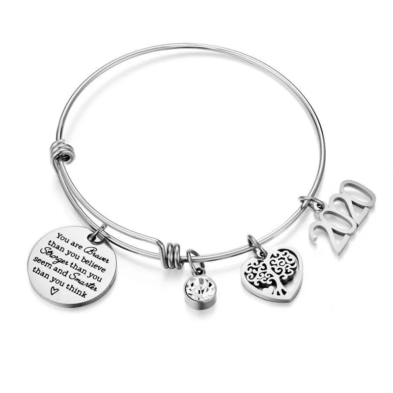 

Wholesale Creative 2021 Gold Plated Heart Charm Bracelet For Women Stainless Steel Adjustable Bangle Bracelets