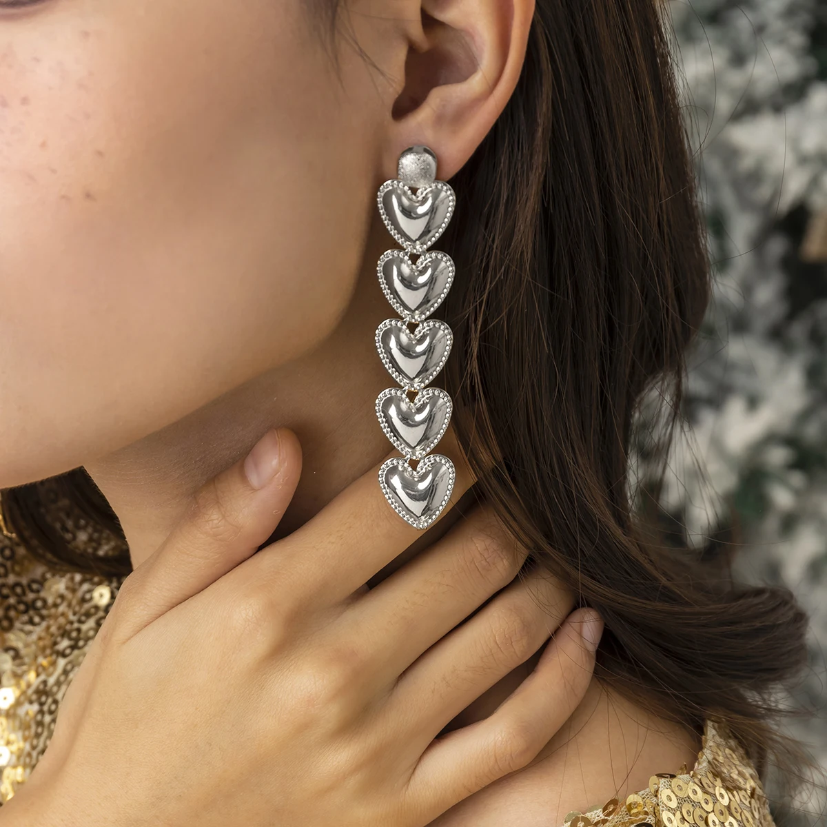 

SHIXIN Exaggerated Irregular Metal Drop Earrings for Women Fashion Statement Punk Piercing Dangle Earring Jewelry Gift wholesale