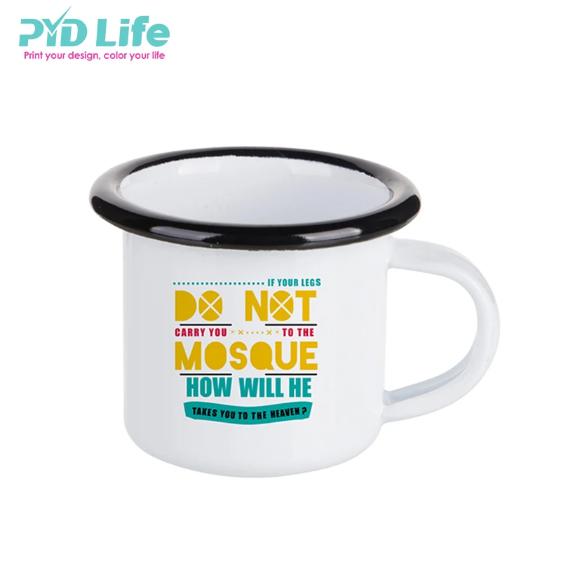 

PYDLife 3oz 80ml Customized Enamel Mini Kids Enamel Sublimation Espresso Mug, White/grenn/orange/red/blue