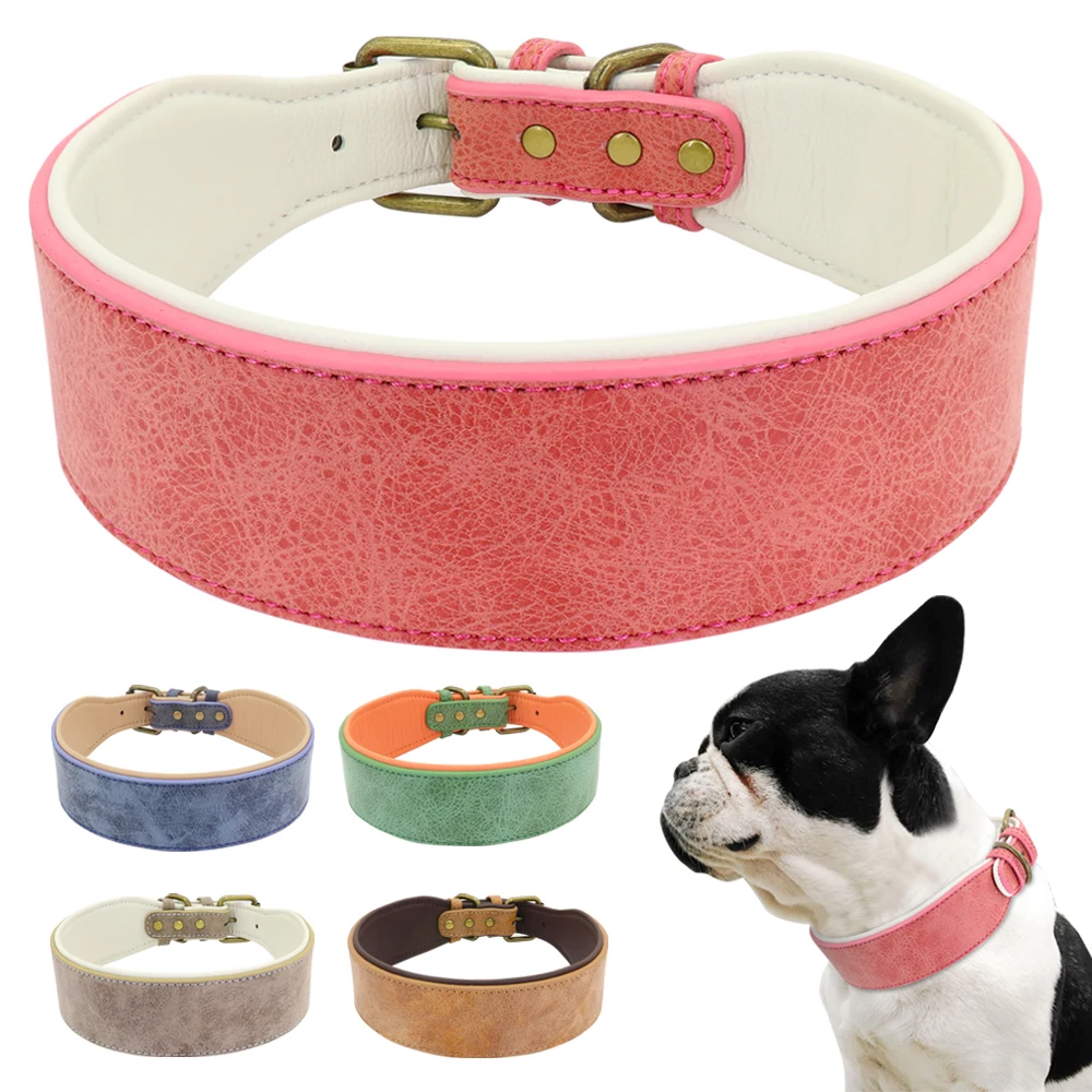 

New Comfortable Soft Pet PU Leather All Metal Lettering Buckle Pet Dog Collar