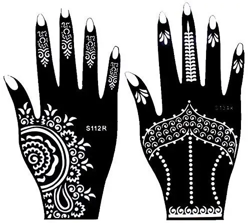 OEM Henna Tattoo Stencils For Wholesale, Gorgeous Women's Sexy Body Art Black Henna Lace Hands Tattoo Sticker