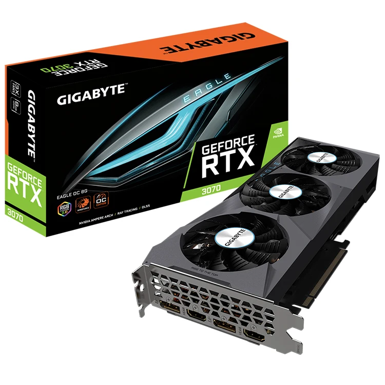 

GIGABYTE NVIDIA RTX 3070 EAGLE OC 8G Gaming Graphics Card with NVIDIA Ampere Streaming Multiprocessors Support OverClock