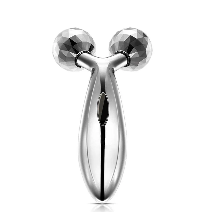 

3D Roller Face Massager 2 Wheel Shaped Face Lifting Artifact, Sliver
