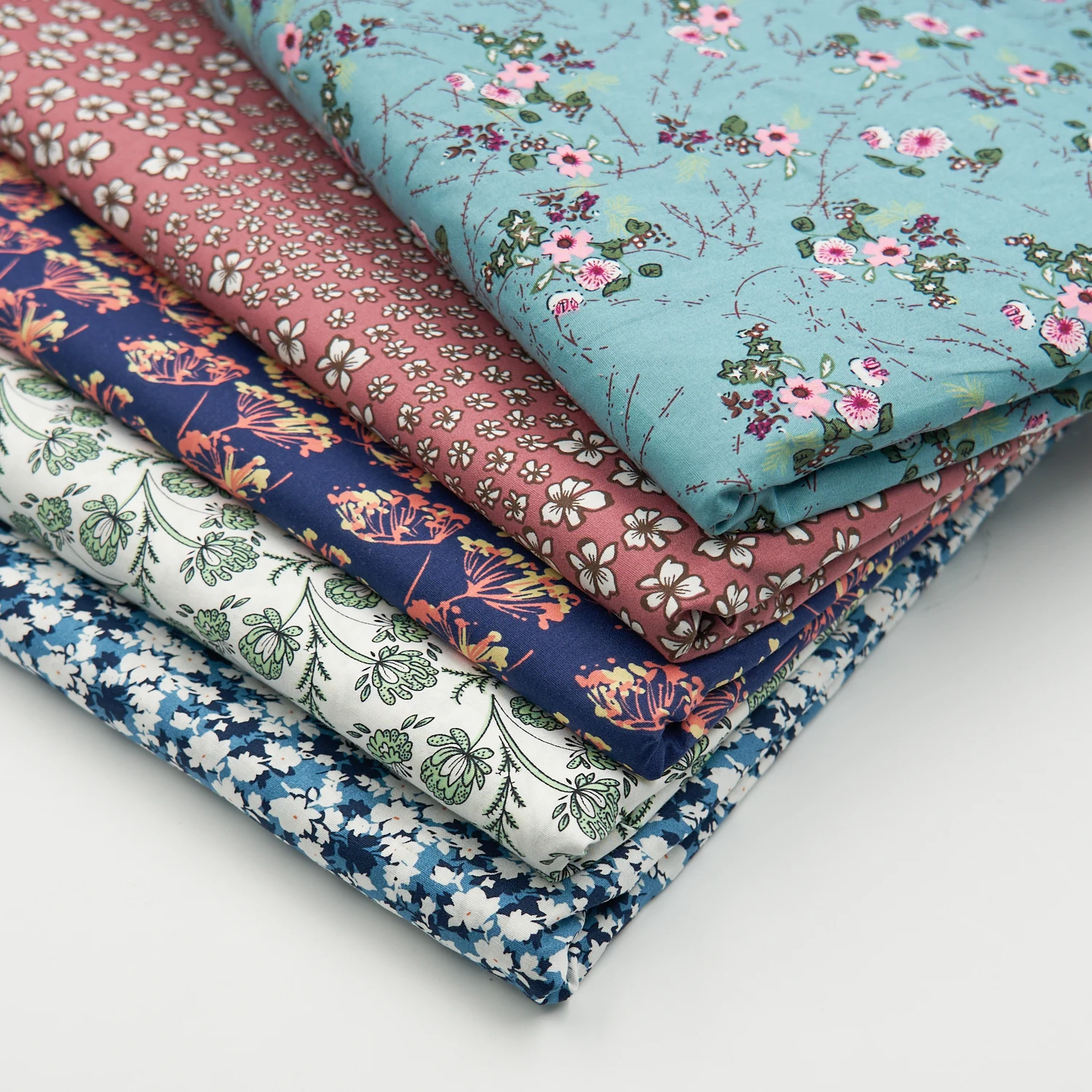 Small Flower Custom Printed Dobby Poplin Fabric 100% Pure Cotton Lawn Fabric for Girls & Boys Dresses-MOQ 5m