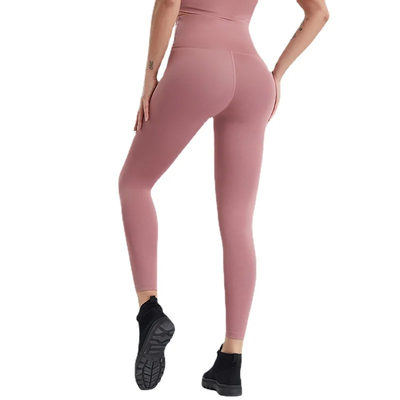 

New style yoga pants ladies high waist hip tights nude quick-drying running sports pants summer