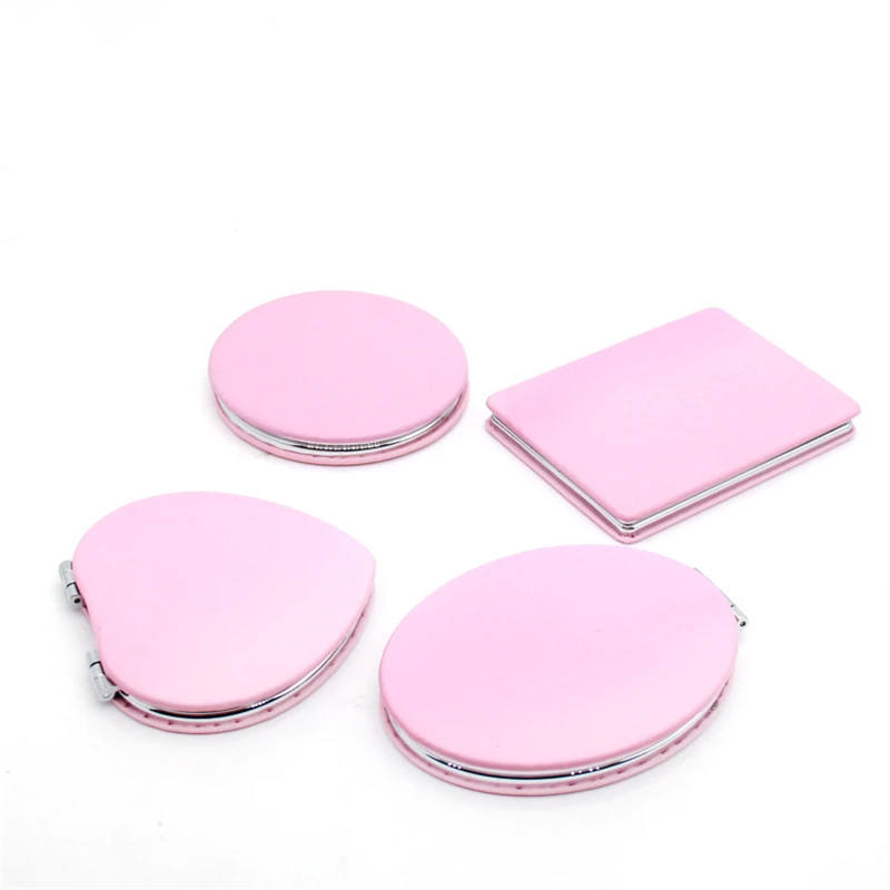 

Foldable round heart makeup mirror monogram leather pocket mirror, Customized color