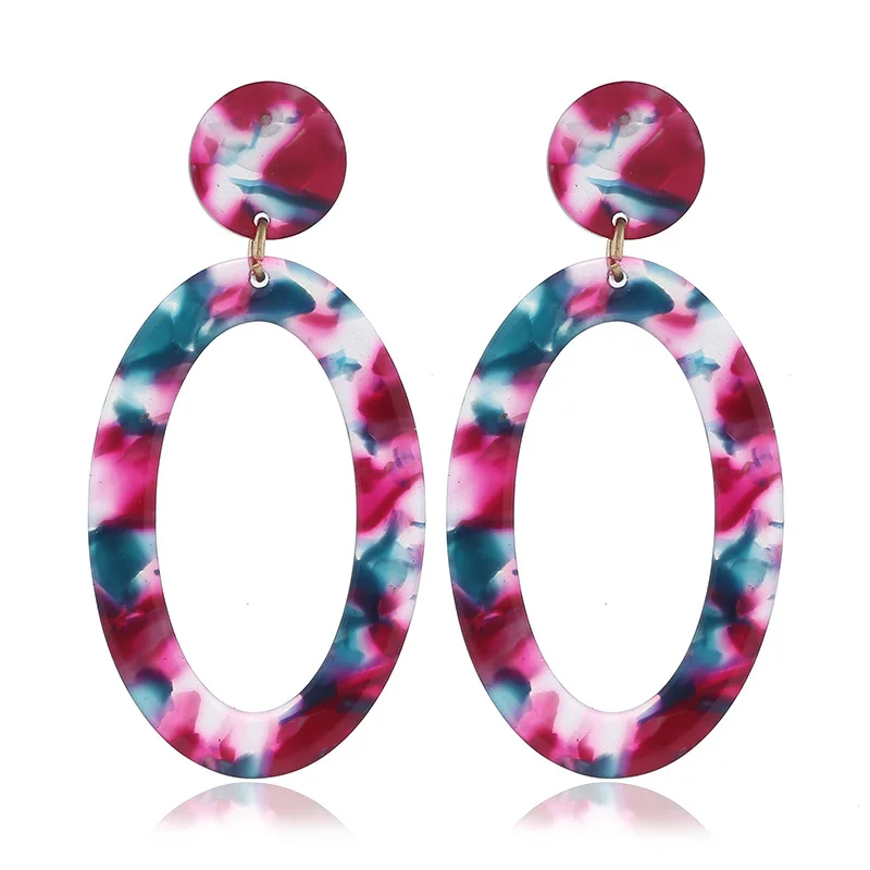 

Wholesale Big Acrylic Hoop Earrings For Women 2021 Resin Earring, Colorful