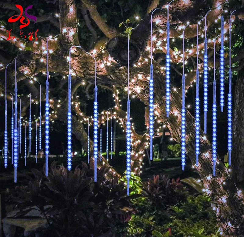 18 Years Factory directly for Shower Falling Star Rain Drop Icicle Snow outdoor Garden LED Christmas Tree String meteor  Light