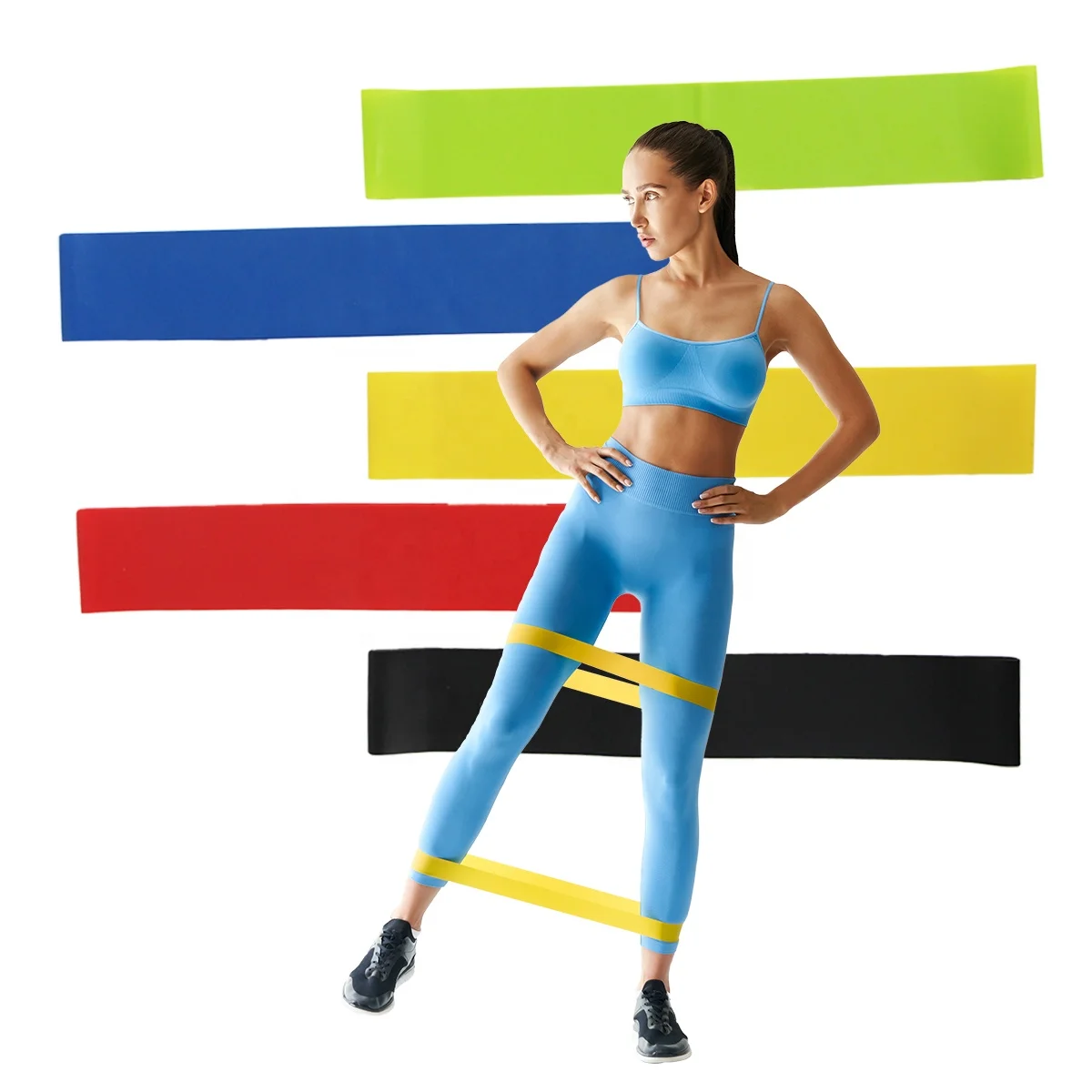 

Custom Logo Eco-friendly Rehabilitation Training Exercise Stretch Latex Loop Resistance Band, Yellow,blue,red,black,green,purple,orange,green or customized