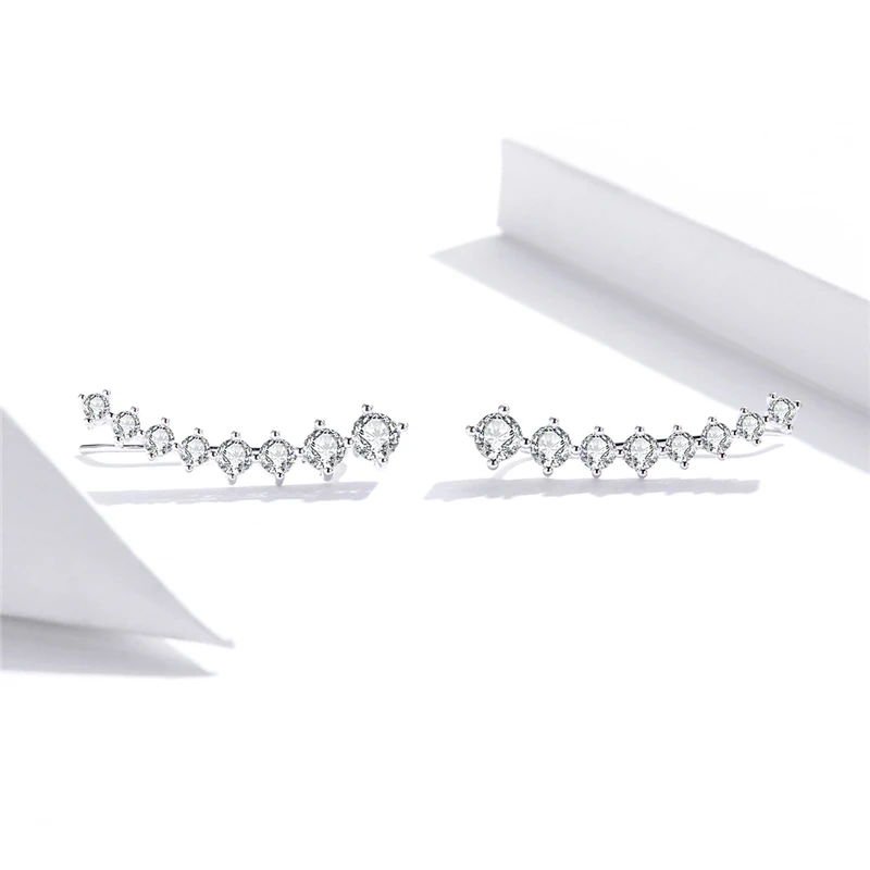 

925 Sterling Silver Dazzling Stone Star Earrings Hot