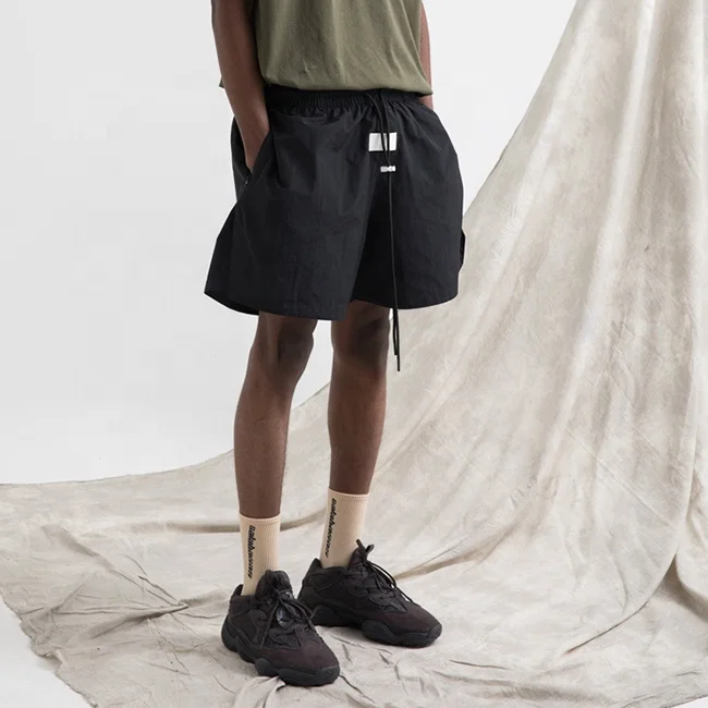 

Stock elastic drawstring solid color casual shorts mens vintage quick dry usa street sweatpants side pocket workout half pants