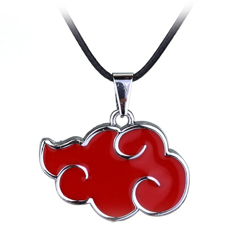 

Comics Cartoon Akatsukis Red Cloud Logo Necklace Itachied Uchihas Metal Enamel Rope Chain Necklaces For Fans Gift