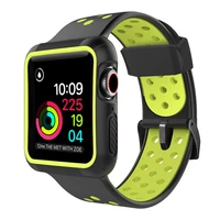 

Silicone Sport Band Rugged Protective Case with Strap Bands for Apple Watch Series 5/4/3/2/1