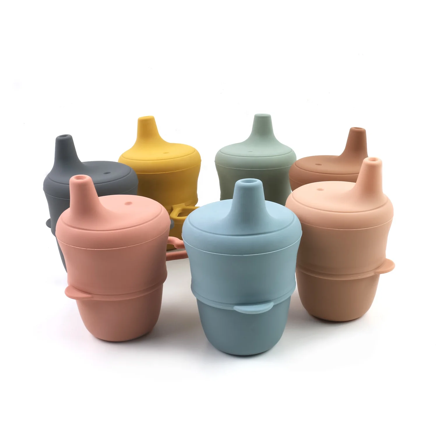 

wholesale bpa free safe custom Kids strap silicone baby sippy cup for baby