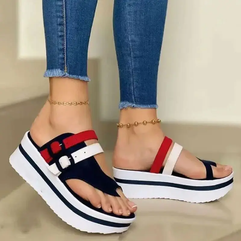 

BUSY GIRL YC03 Platform wedge sandals slide sandal shoes for women beach women slipper