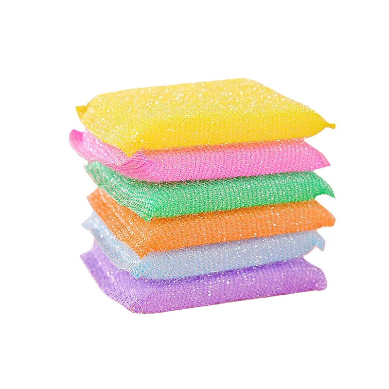 

4 Pcs set Durable Kitchen Dish Cleaning Non-sticky Oily Sponges Scouring Pads, Random