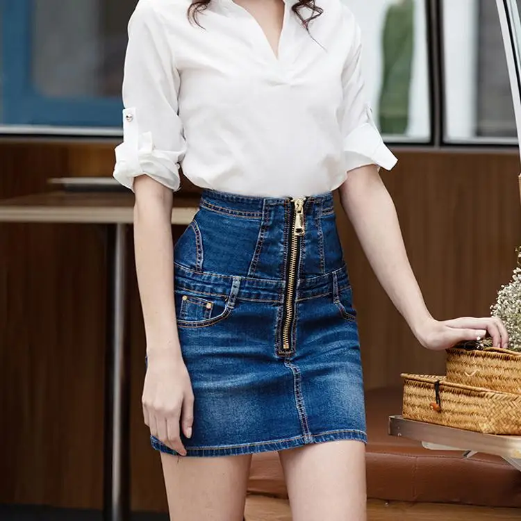 

Wholesale Short Jeans Denim Skirt For Women, Blue/black