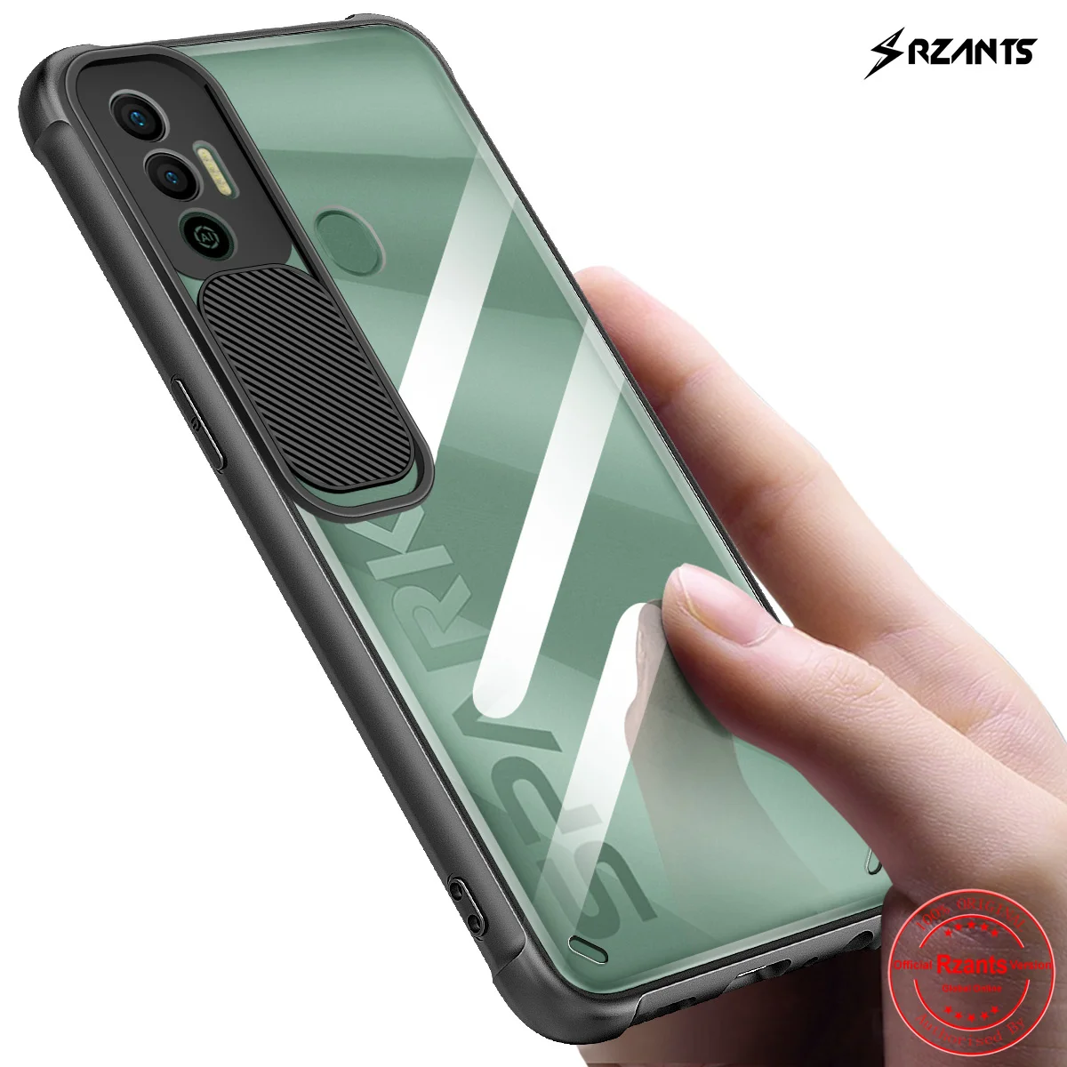 

Rzants For Tecno Spark 7 Phone Case Hard [Lens Protect] Hybrid Slim Crystal Clear Cover Double Casing