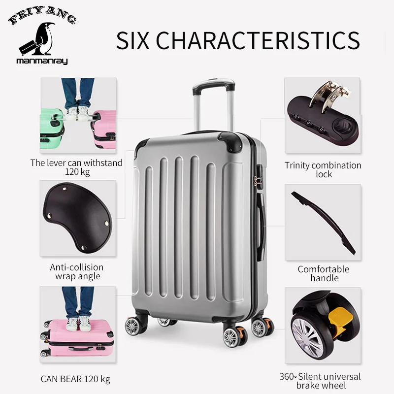 

3 piece luggage sets luggage travel bag set women password box travel suitcase