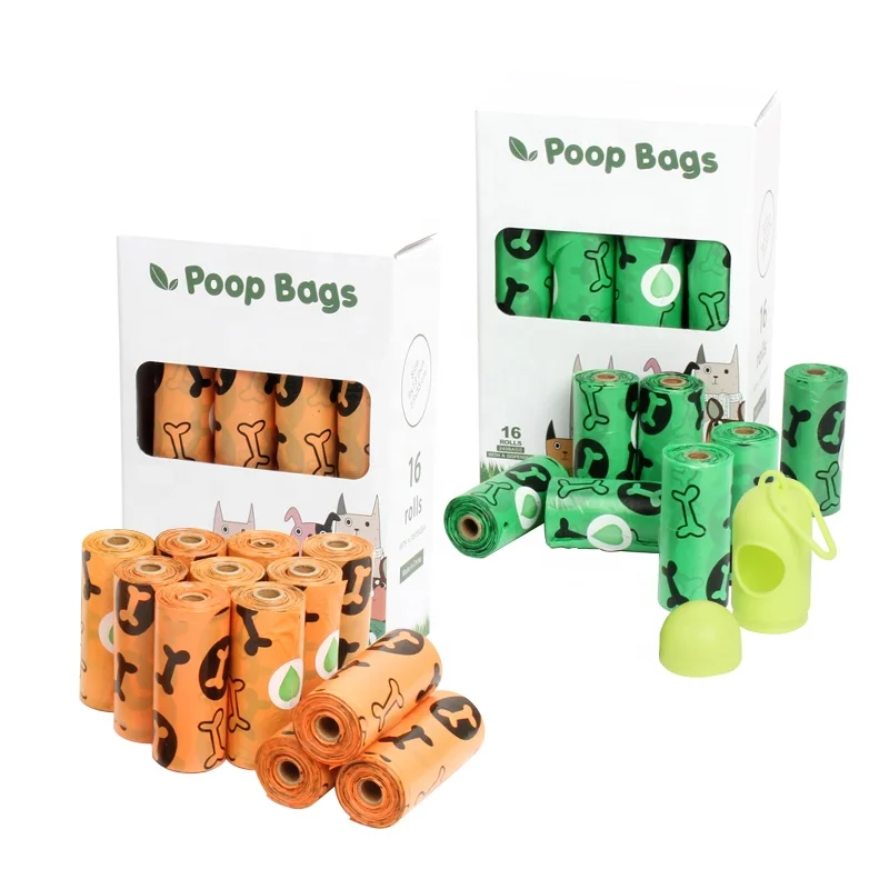 

Factory Wholesale Eco Friendly Custom Printed Scented Biodegradable Dog Poop Waste Bag With Dispenser