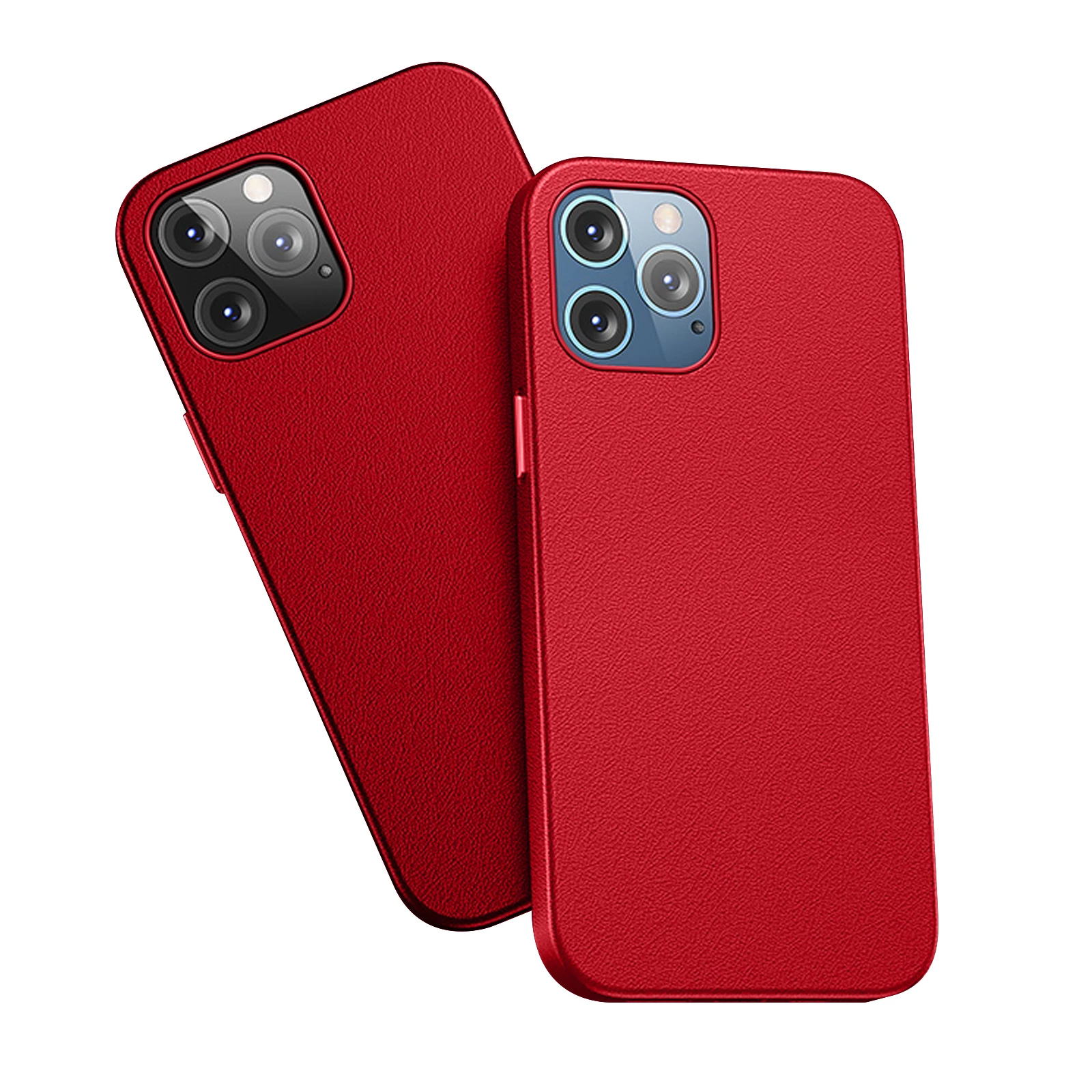 

2021 Original Quality 1:1 Magnetic Luxury Genuine Leather Phone Case For Iphone 12 Pro Max, Orange/black/red/blue/brown