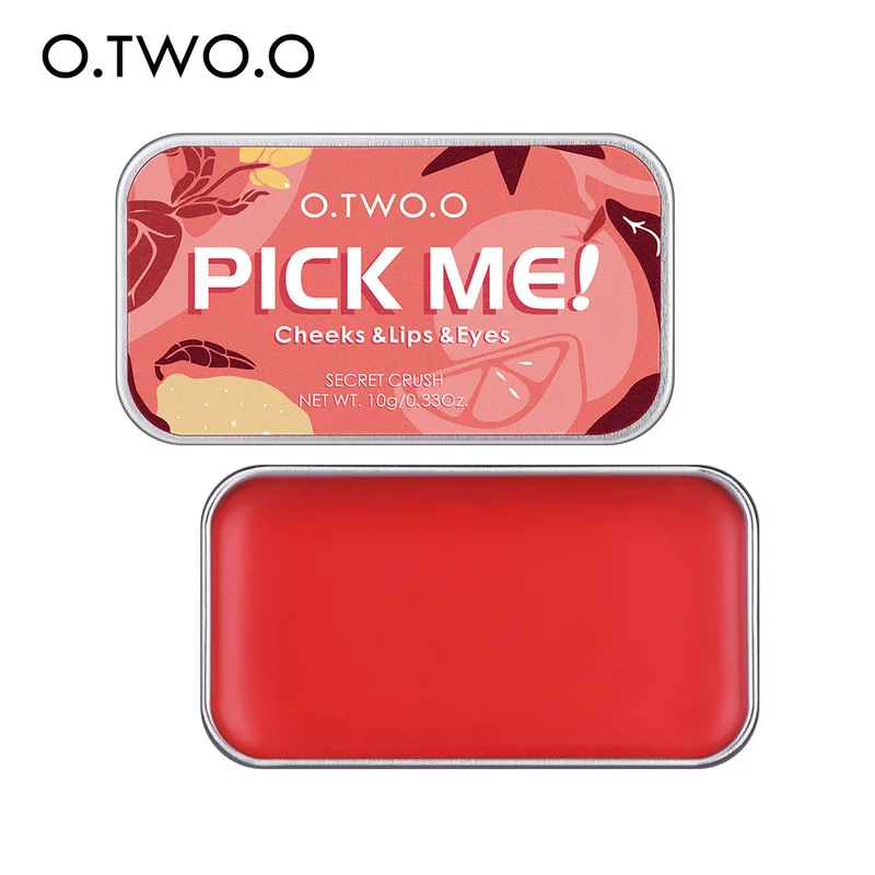 

O.TWO.O Lipstick Eyeshadow and Blush 3 in 1 Contouring Palette Monochrome Rouge Cream Naturally Improves Complexion, 8 colors