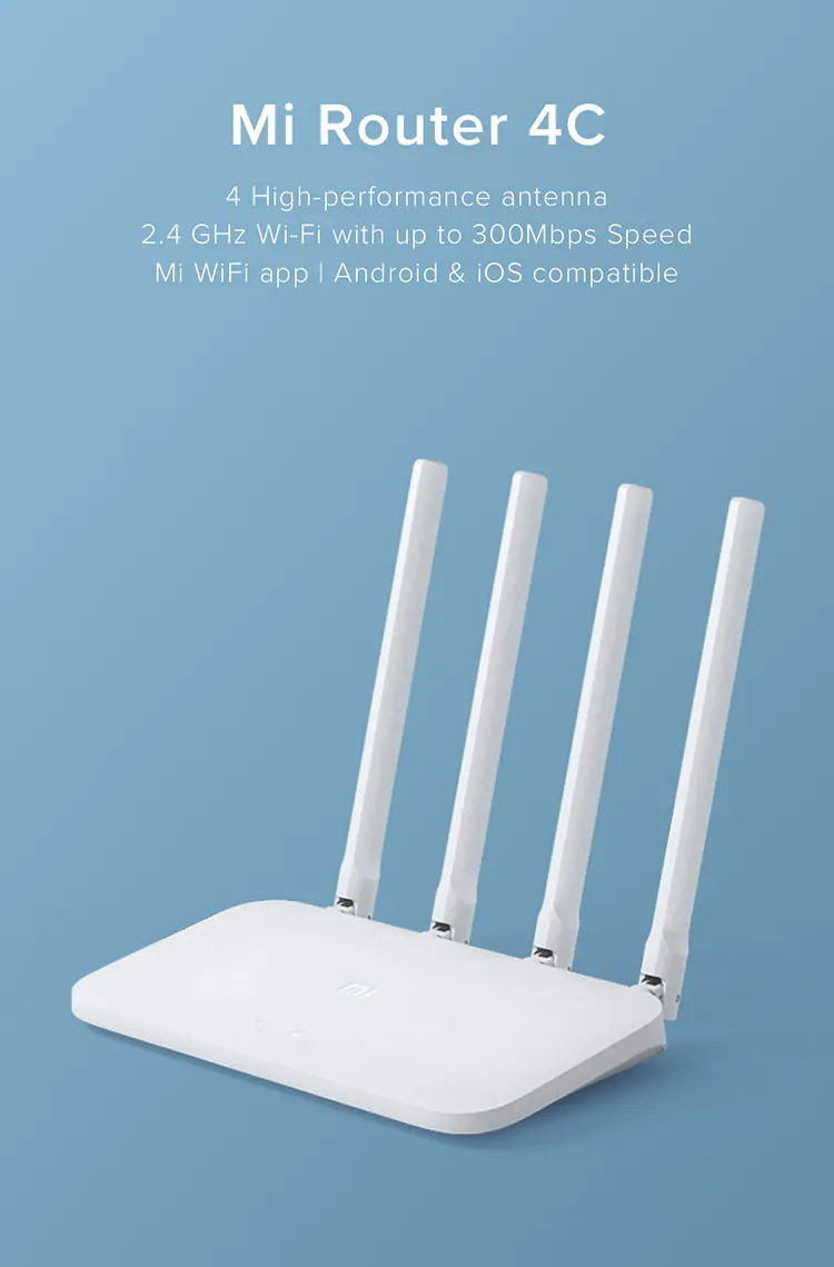 Original Xiaomi Mi Wifi Router 4c 64 Ram 300mbps 4 Antennas Band Wireless Xiaomi Routers With