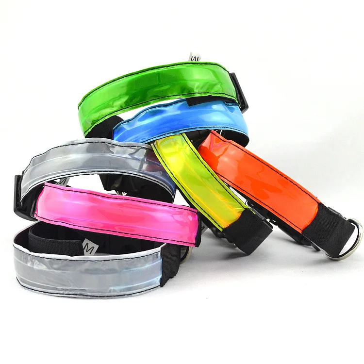 

wholesale light up cute shenzhen luxury ajustable reflective leather PU nylon led flashing pet collar, Blue, white, red, orange, yellow, green, pink