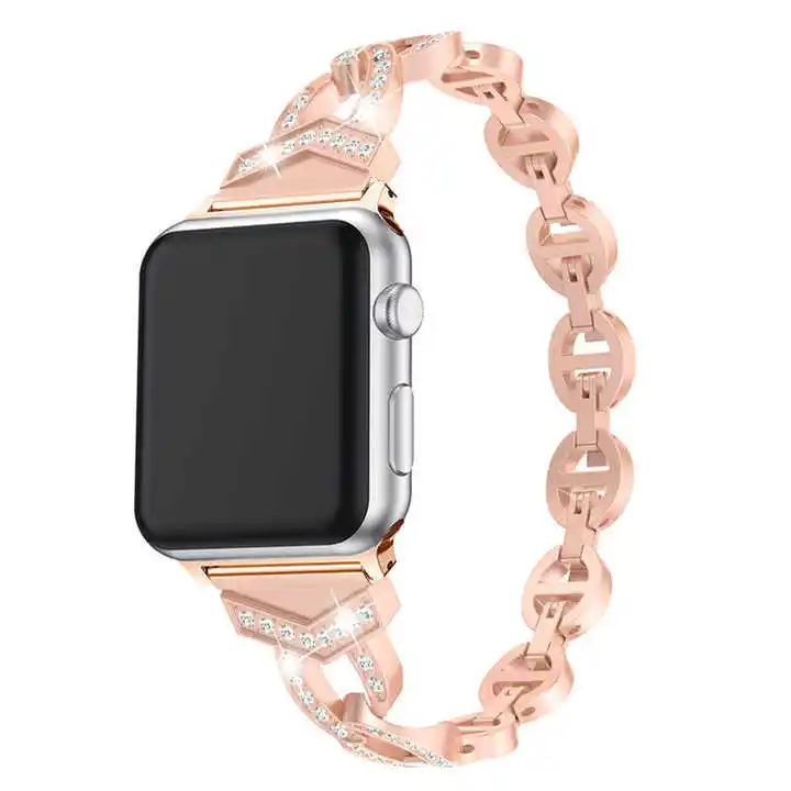 

Stainless Steel Metal embossing Strap Smart Watch Band For Apple Ultra Luxury Watch Bracelet Strap For I Watch 38/40/41 42/44/45