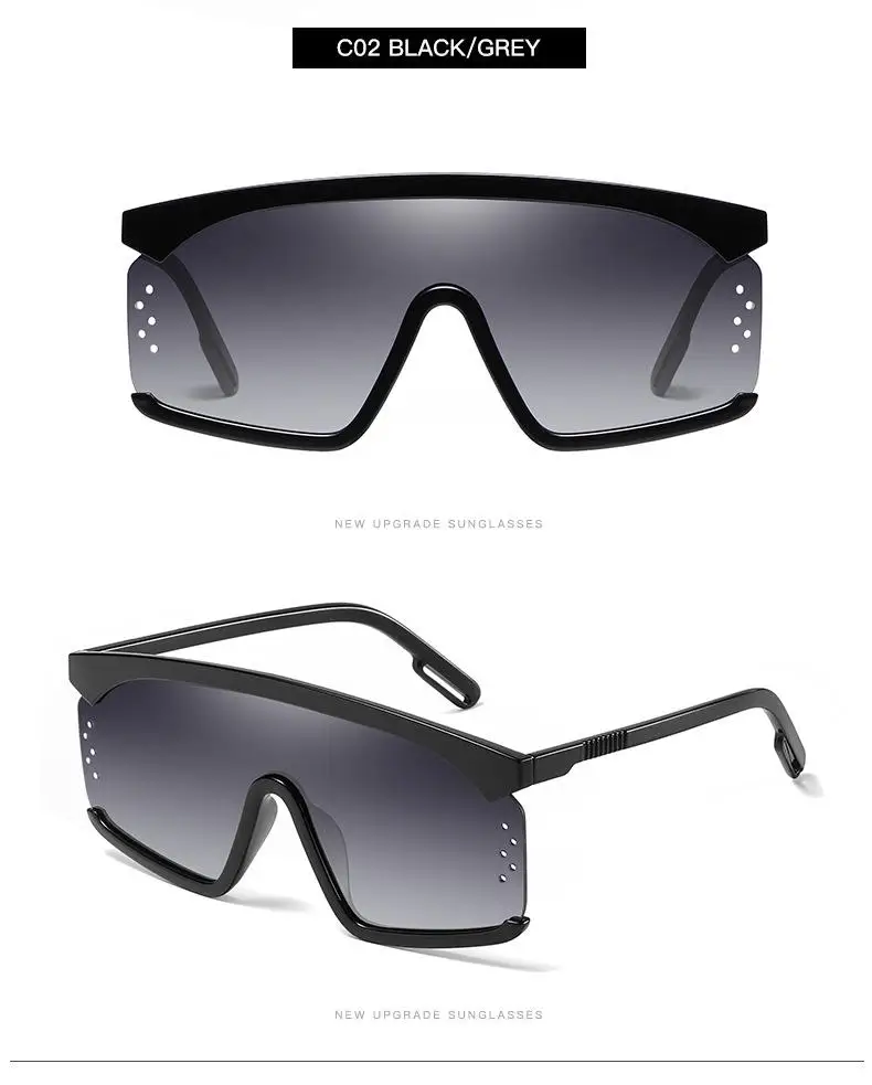 2020 Newest Trendy Men Women Square Sunglasses Gradient Shades UV400 Half Frame One-Piece Lens Sunglasses