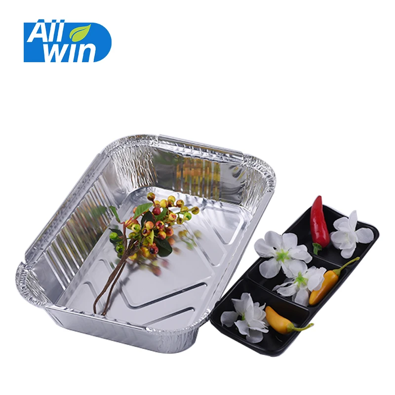 
1750ml OEM Logo Aluminium Foil For Food Packing Disposable Small Foil Tray Container 