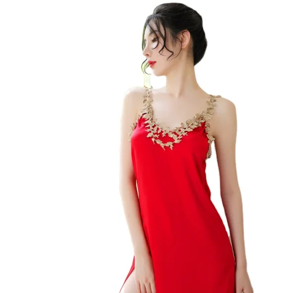 

Professional manufacture cheap charming and alluring nightgown, Red