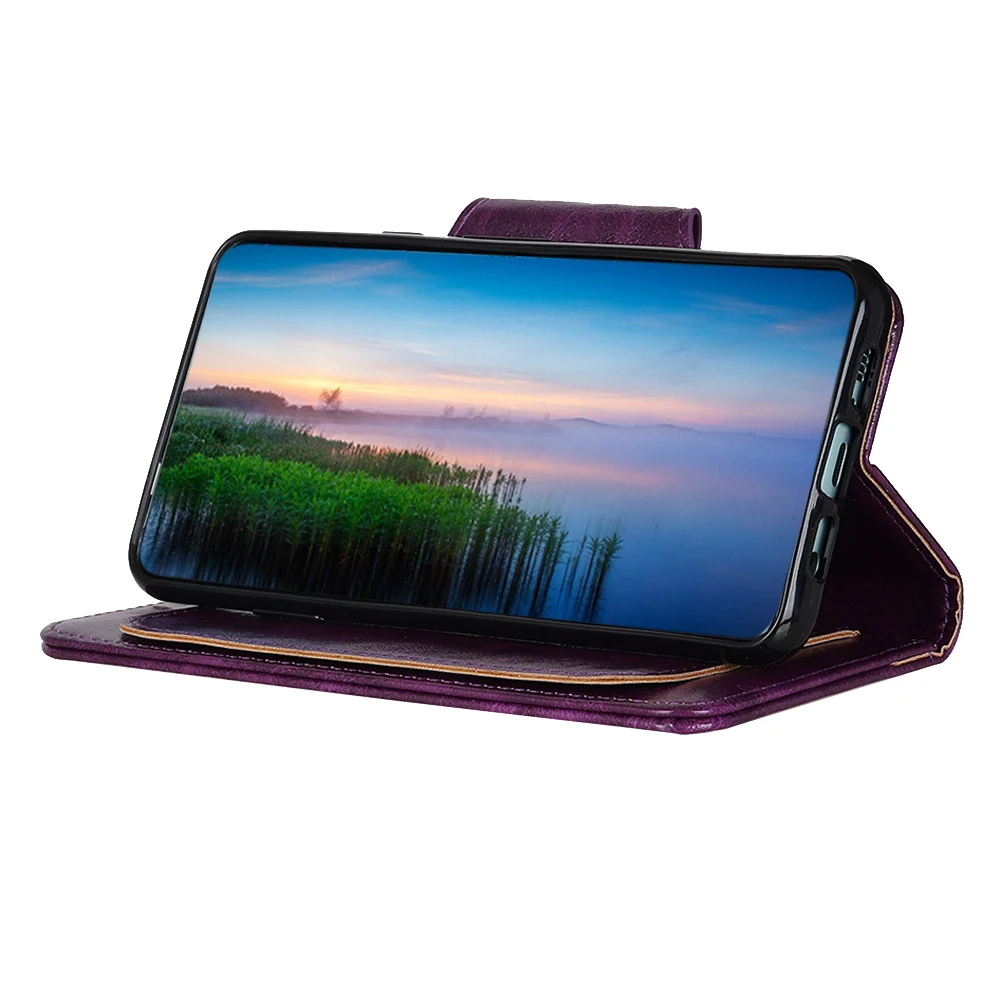 

Crazy Horse pattern PU Leather Flip Wallet Case For LG VELVET 2 PRO With Stand 6 Cards Slots, As pictures