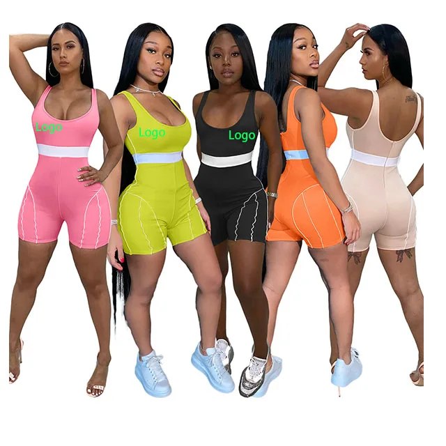 

GX6185 Fashion Vendor Women Casual solid color Stretchy Sporty Tracksuit bodycon Women's wear Jumpsuit, Picture