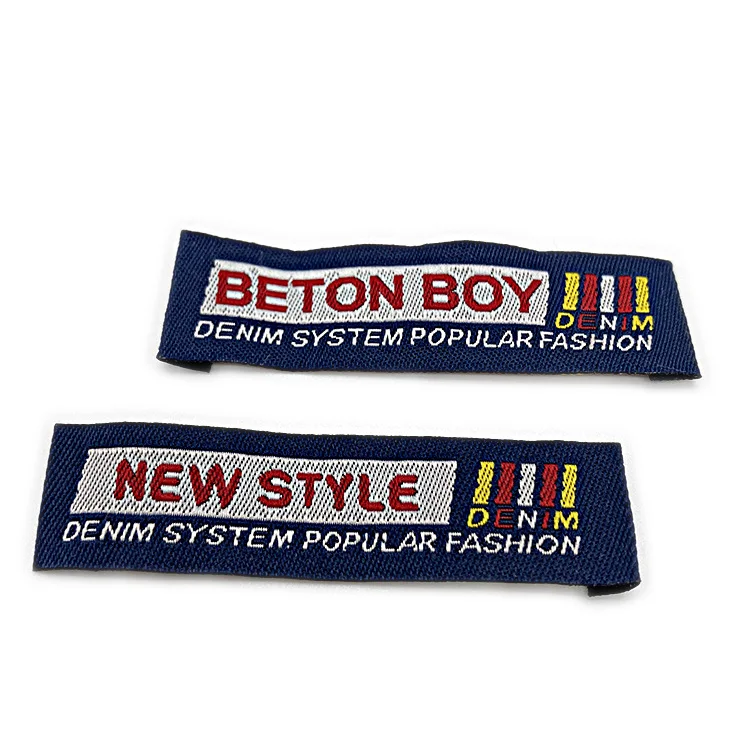 

Latest Design Patch Damask Cotton Clothing Labels Customized Woven Label For Jeans And Hats, Custom color