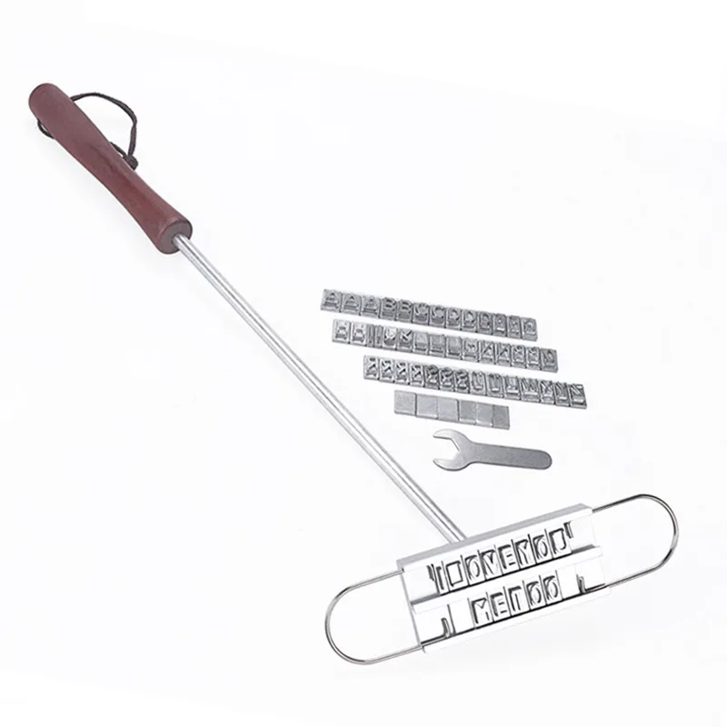 

BBQ Branding Iron with Changeable Letters For Personalized Grilling Iron Stamp, As shown