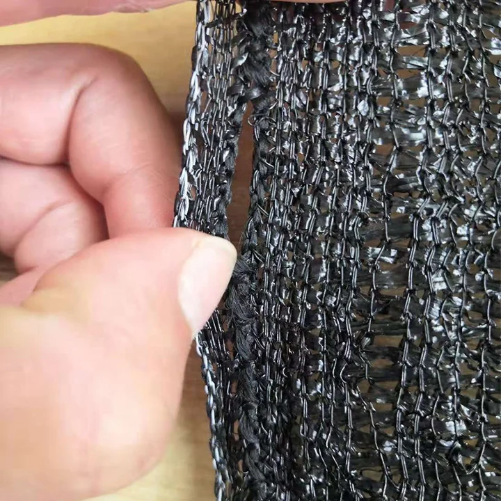 

With Acrylic fiber eyelet 60% shade 90gsm 2X50M HDPE UV black color tape yarn Sun Shade Net, Black tape add black tape