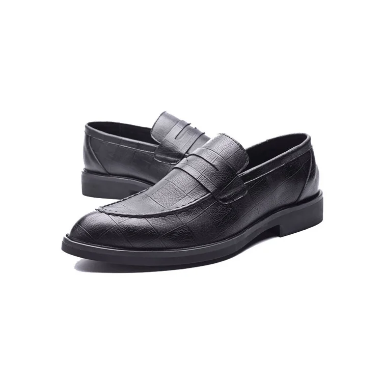 

Pointed Toe Name Brand Casual Shoes Men Shoes with Perfect Texture, Black + brown