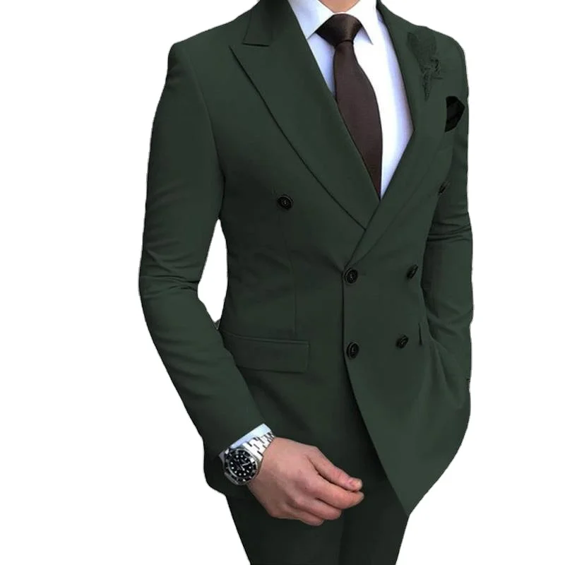 

Men Suits Army Green Formal Business Wedding Suits For Men Best Man Blazer Groom Tuxedos Slim Fit Costume
