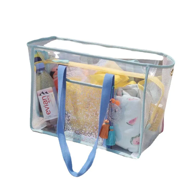 

Hot selling custom logo large capacity clear transparent Candy color picnic beach sports swim scuba diving equipment PVC bag