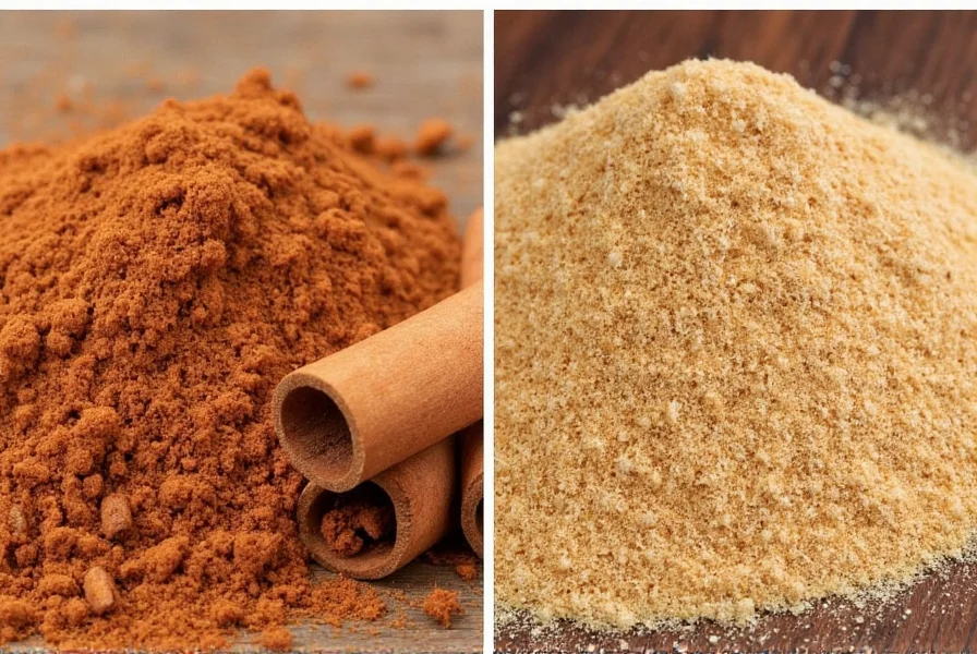 Side by side image of Saigon and regular cinnamon sticks