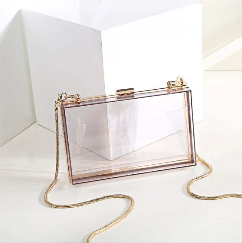 

yiwu factory wholesale 2020 hot sale Feiyou clear cluth purses transparent crossbody evening acrylic clutch bags for ladies, As picture
