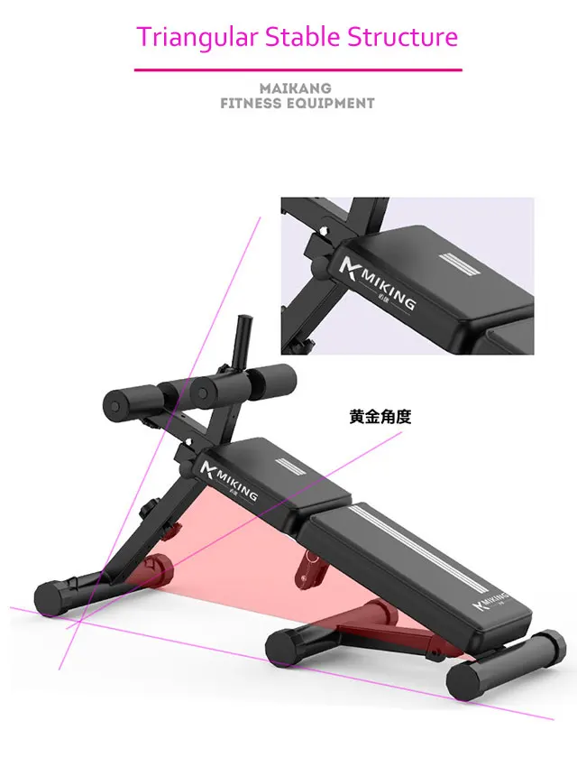 Folding Black Multifunctional Wholesale Gym Fitness Equipment Sit Up Weight Bench Adjustable Supine Board