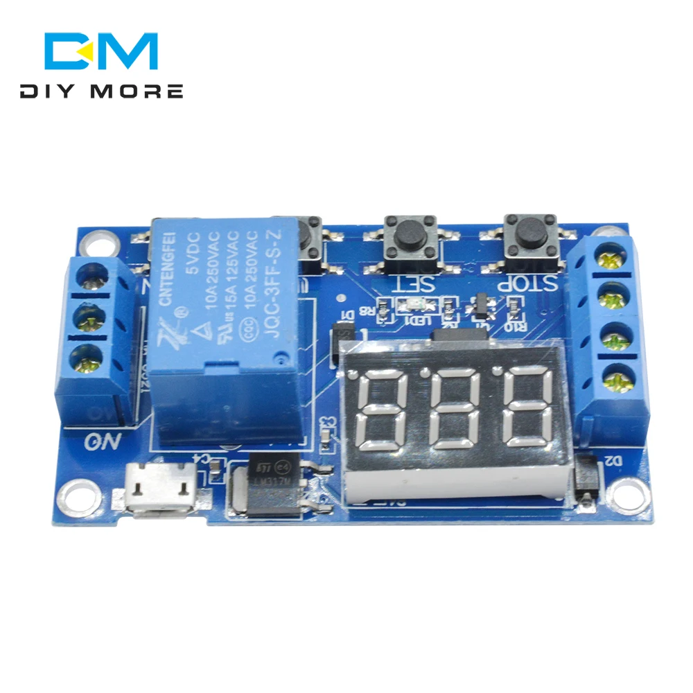 

Digital LED Trig ger Delay Cycle Timer Control Switch Relay Module Micro USB 5V