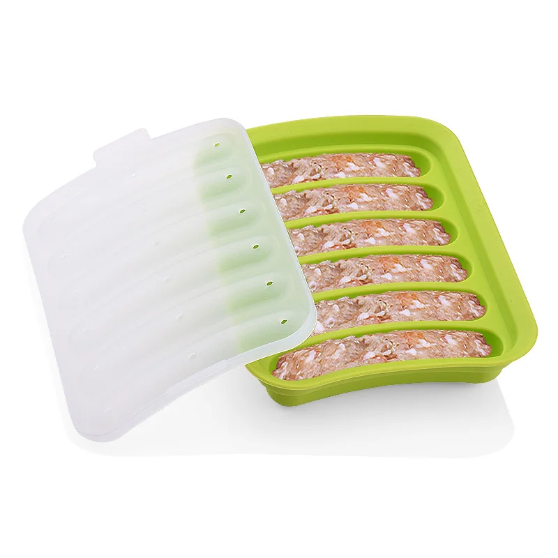 

6 Holes For Refrigerated Mould Ham Hot Dog Box Sausage molds Baby Food Supplement Baking Tools, Customized color
