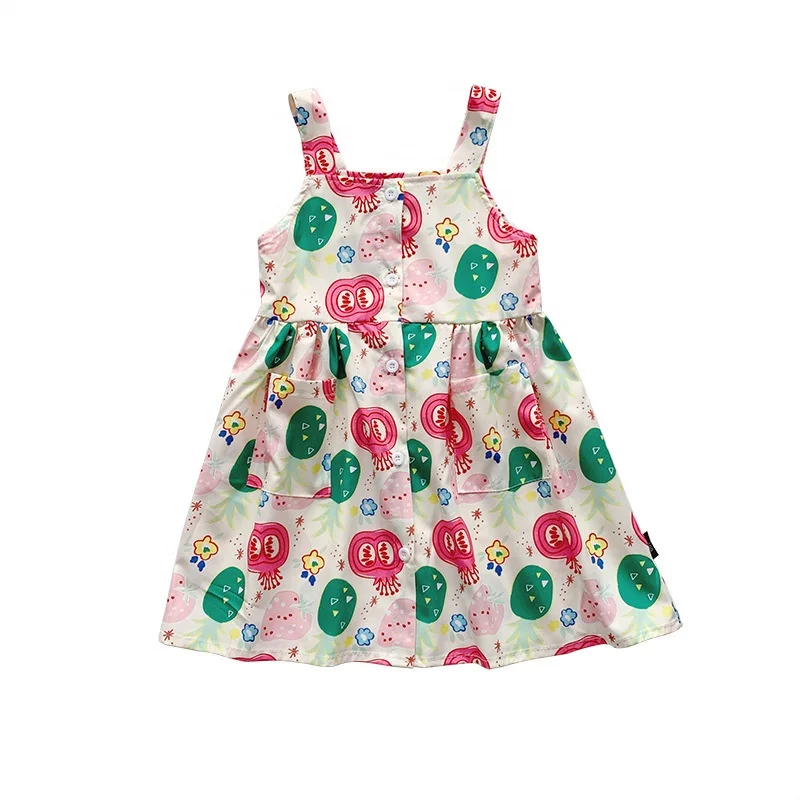 

Cute print camisole vest dress Children's floral skirt